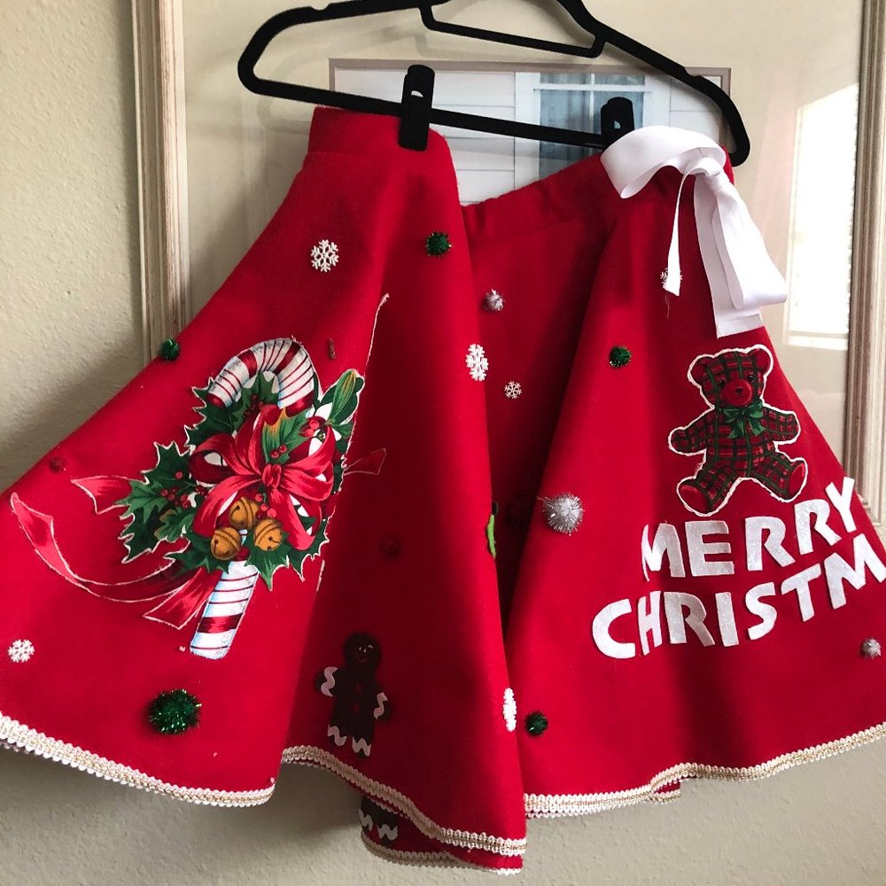 custom homemade christmas party skirt